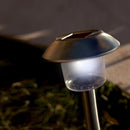 Conjunto de 8 balizas solares de acero inoxidable para plantar para camino de entrada LED blanco ALESIA H39cm - REDDECO.com