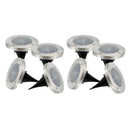 Set of 8 round stainless steel solar spotlights, recessed or inserted, white LED DECKY ∅12cm - REDDECO.com