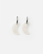 Boucles D'Oreilles Lune - Irisé Blanc