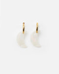 Moon Earrings - Iridescent White