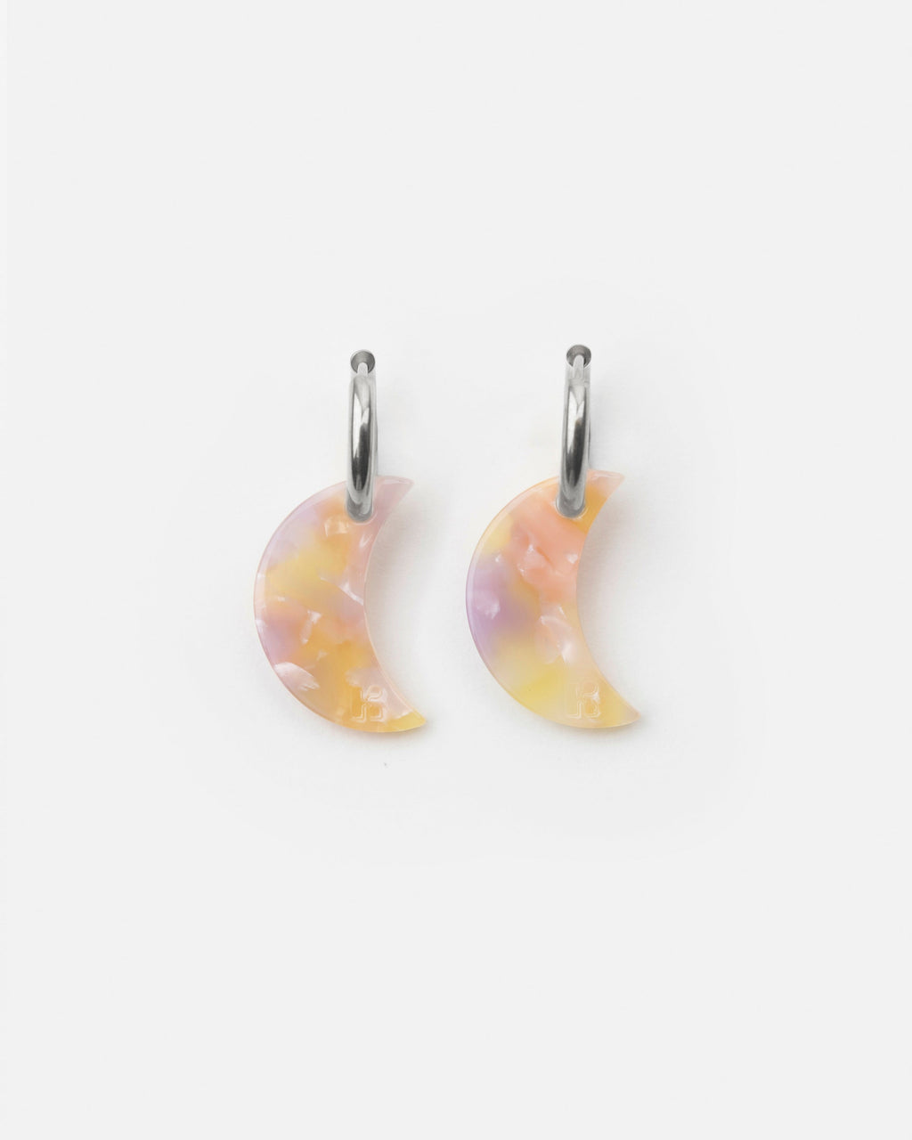 Boucles D'Oreilles Lune - Rose Orangé