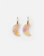 Boucles D'Oreilles Lune - Rose Orangé