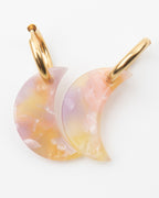 Boucles D'Oreilles Lune - Rose Orangé