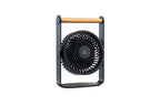 Gingko Design – Ventilador Portátil Lyra - Gris Espacial, ventilador de mesa negro con asa de madera, vista frontal