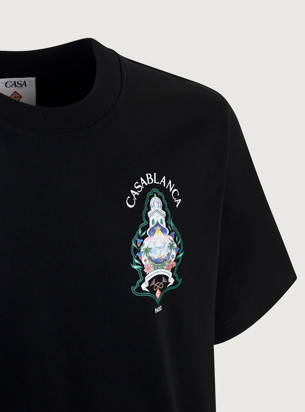 Casablanca Black Hotel Emblem kortärmad T-shirt - Black