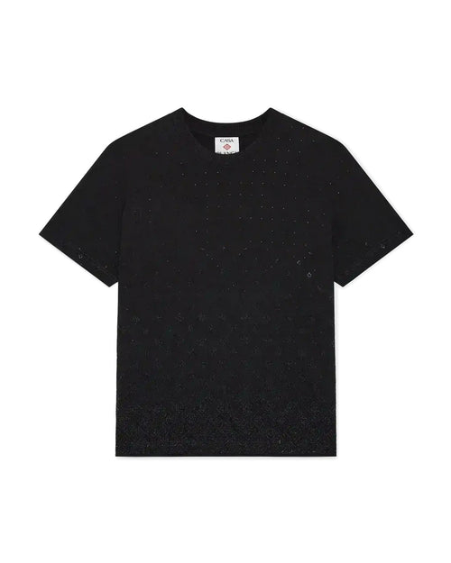 Casablanca - Camiseta con monograma de cristales