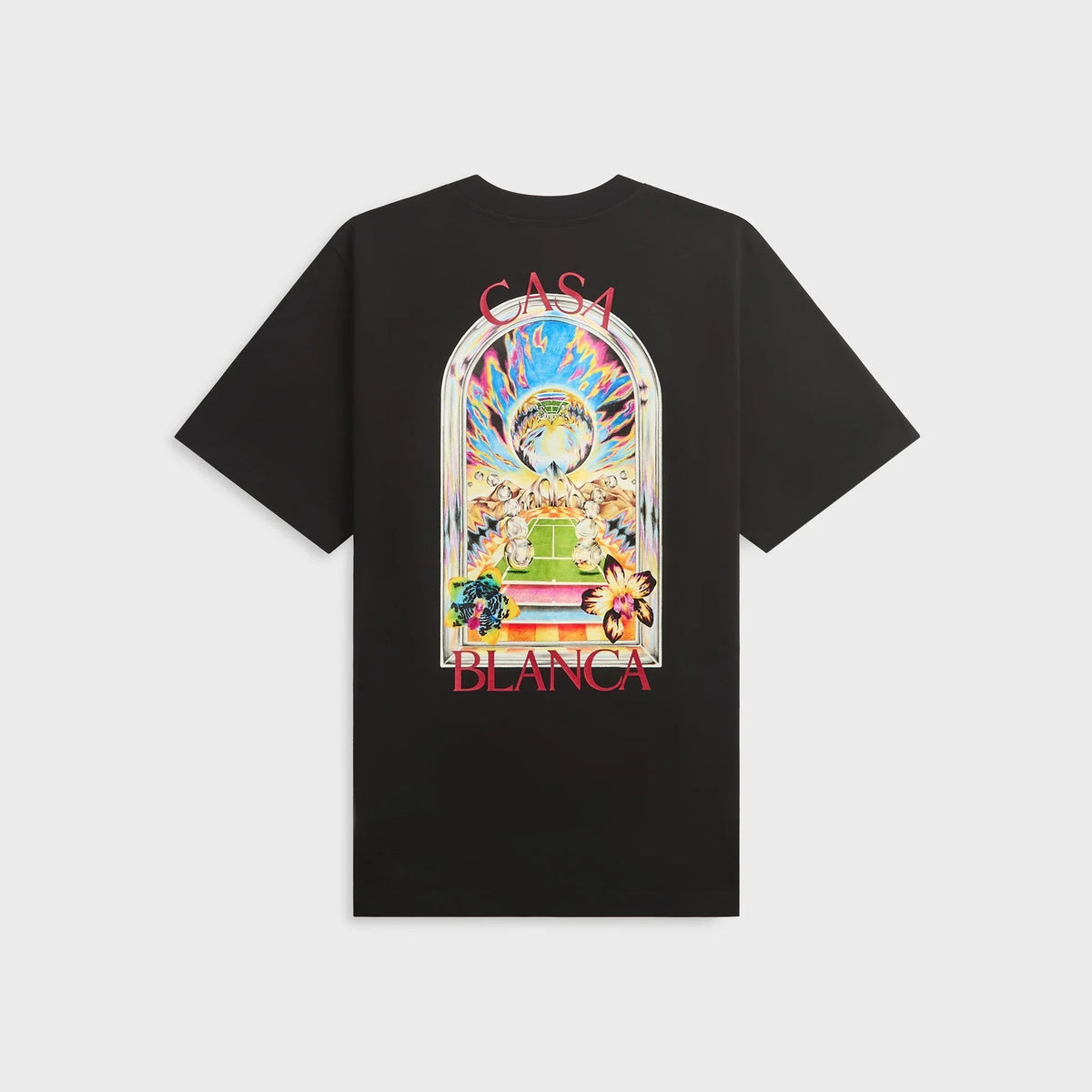 T-Shirt Casablanca Black Tennis Landscape Short Sleeve T-Shirt - Black