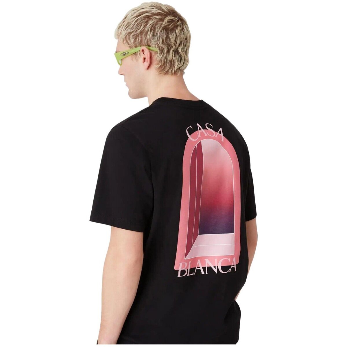 Casablanca Black & Pink Arches T-shirt med kort ärm - Svart