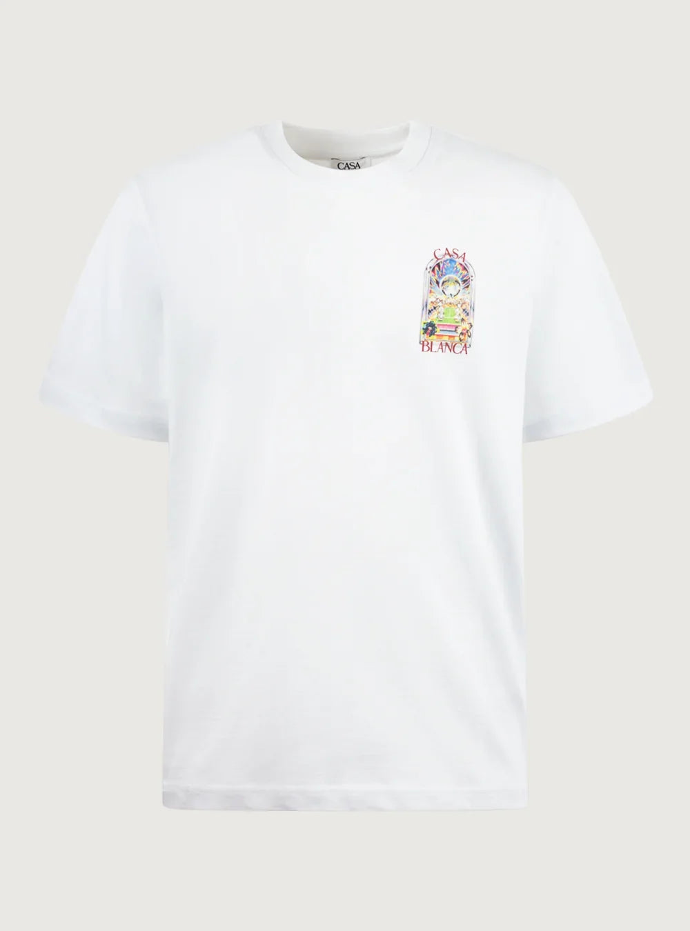 T-Shirt Casablanca White Tennis Landscape a Maniche Corte - Bright White