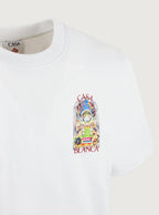 T-Shirt Casablanca White Tennis Landscape a Maniche Corte - Bright White