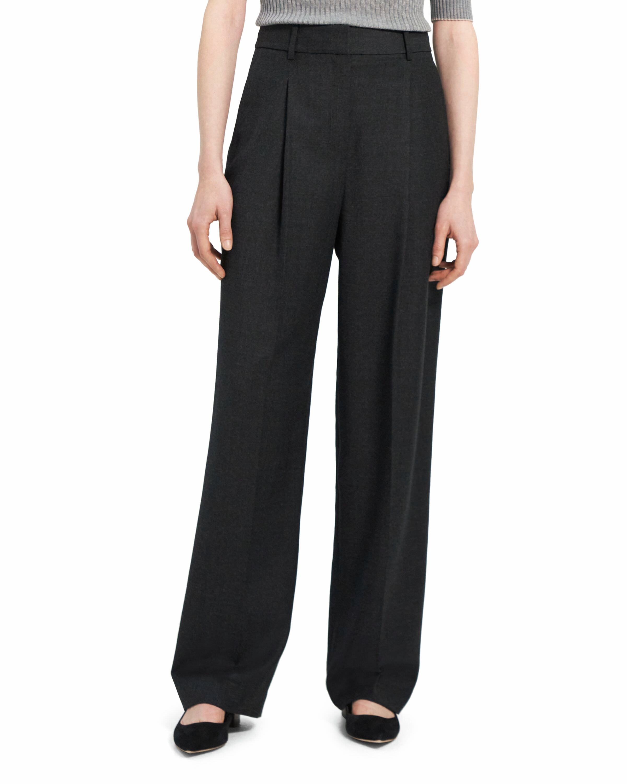 Woven - Pleat Trouser B - New Charcoal Melange