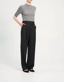 Woven - Pleat Trouser B - New Charcoal Melange