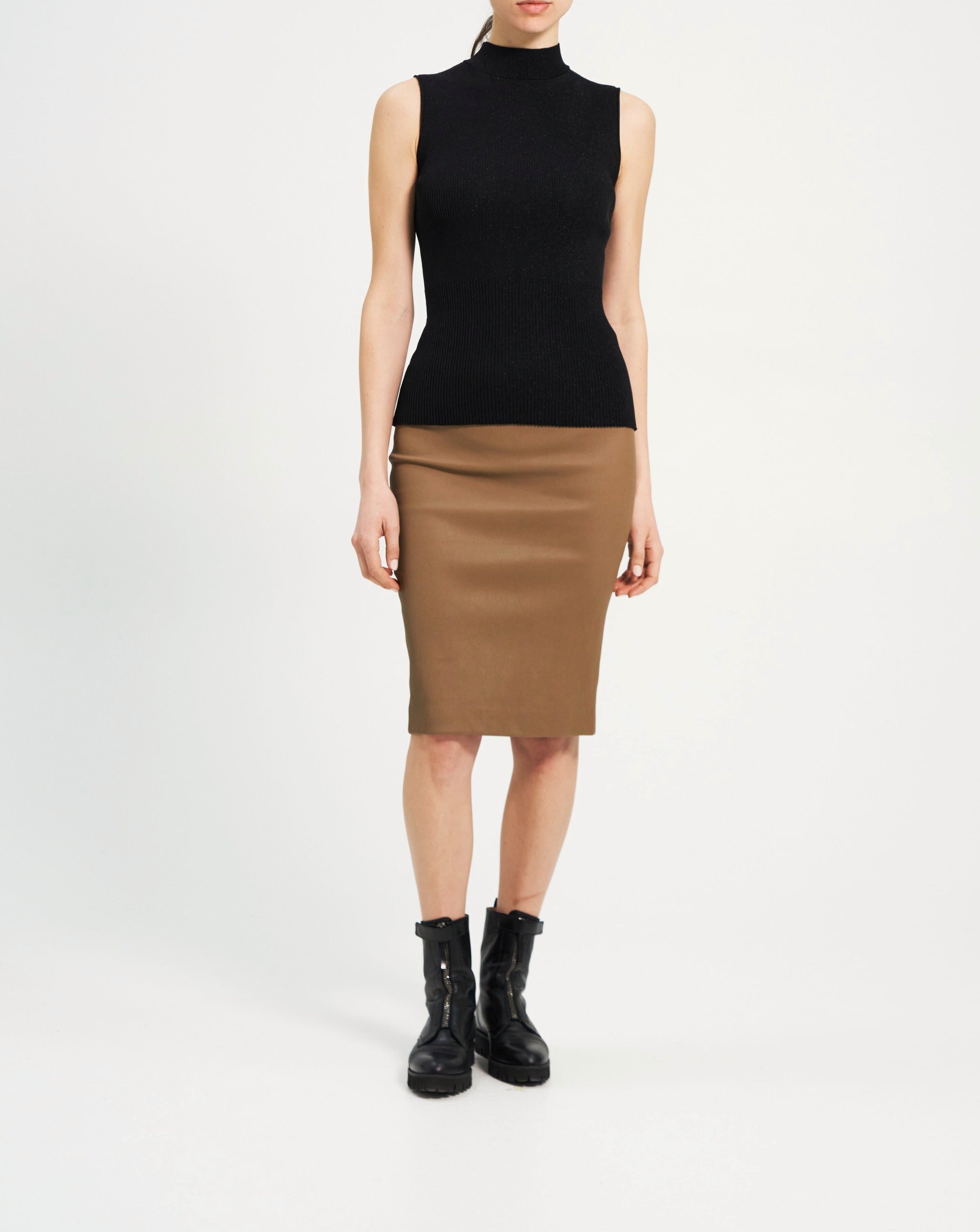 Sweater Knit - Plaited Tank - Black