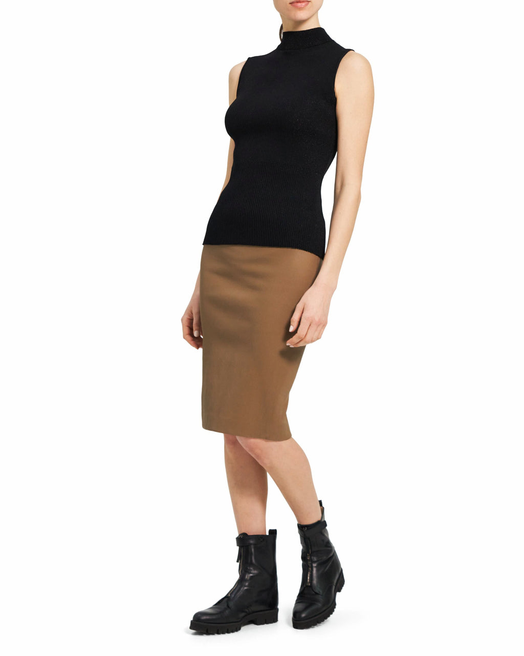 Sweater Knit - Plaited Tank - Black