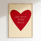 Groovy - Affiche Let Your Heart Dance - Rouge