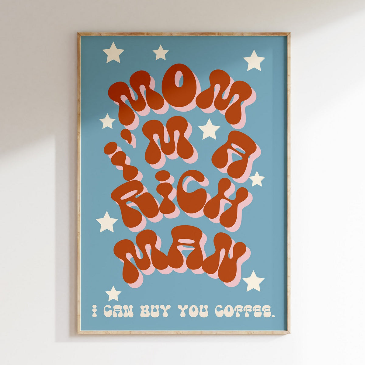 Groovy - Affiche Mom I'M Rich Man - Bleu