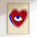 Groovy - Affiche Heart Eye - Rouge