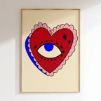 Groovy - Affiche Heart Eye - Rouge