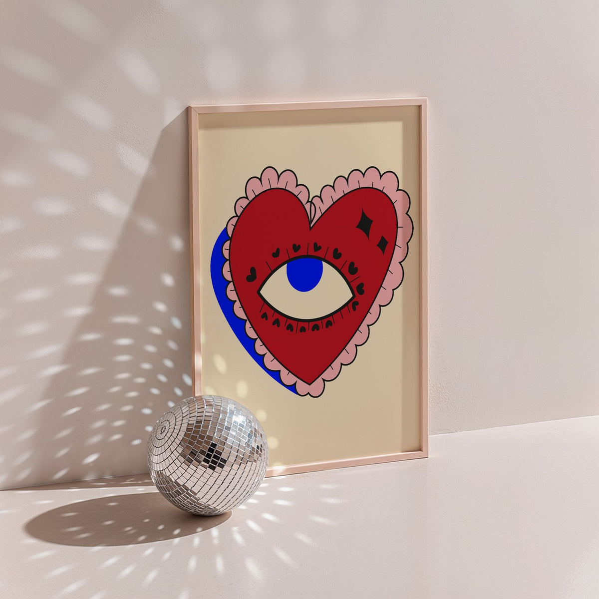 Groovy - Affiche Heart Eye - Rouge