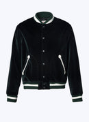 Fursac - Eiffel Tower Green Palatine Velvet Bomber - Bottle Green