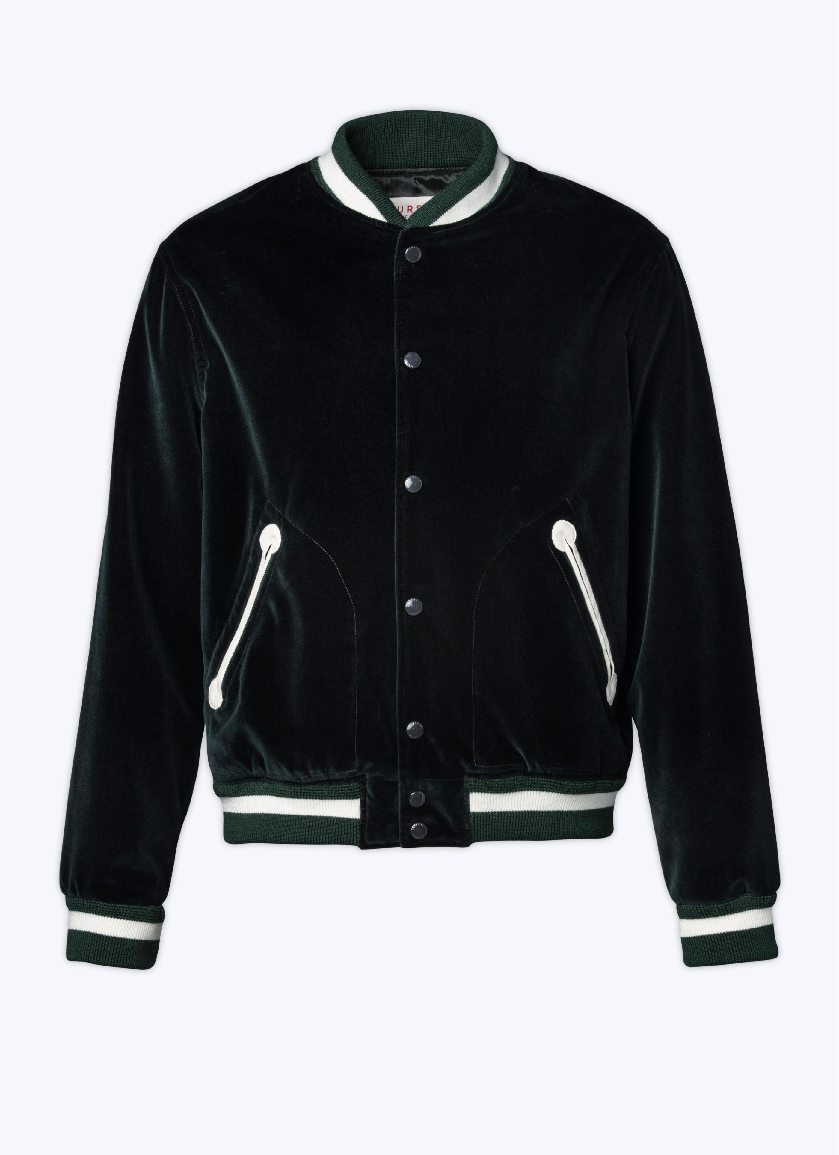 Fursac - Palatine Green Velvet Bomber Tour Eiffel - Bottle Green