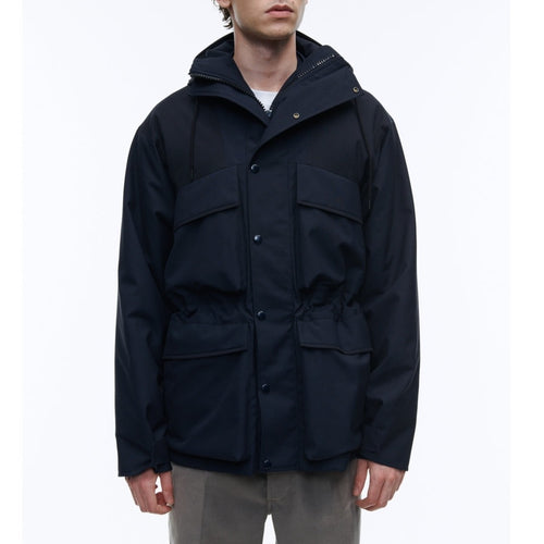 Fursac - Navy Blue Technical Canvas Parka - Navy Blue