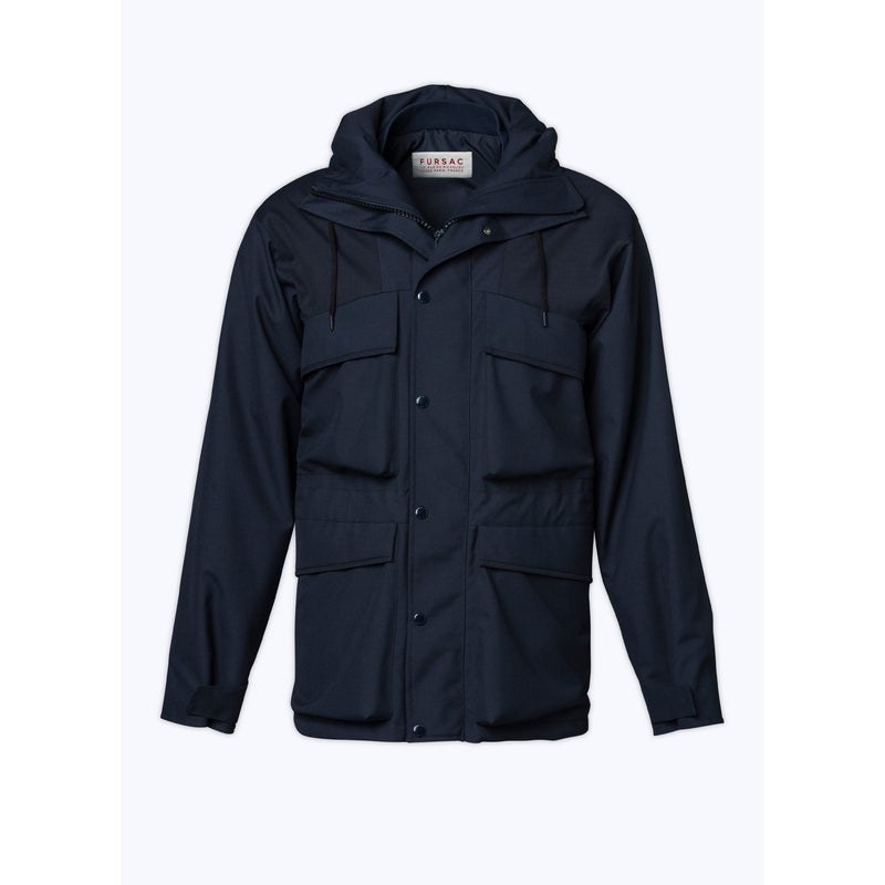 Fursac - Navy Blue Technical Canvas Parka - Navy Blue