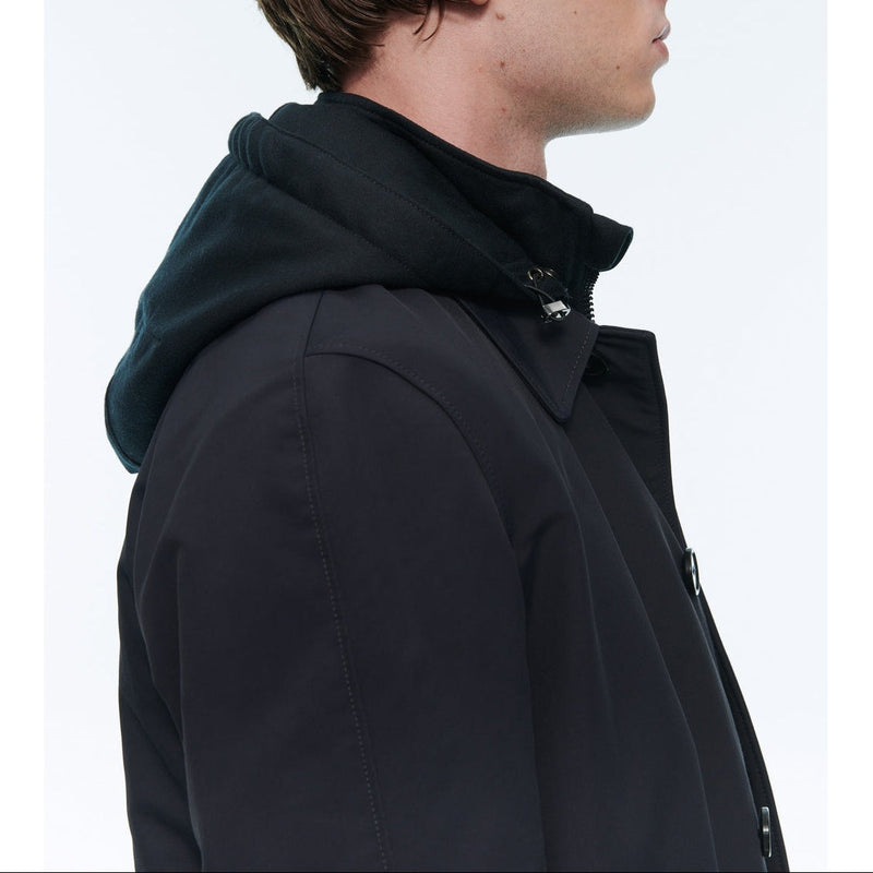 Water-Repellent Canvas Parka - Blue