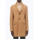 Manteau Ajusté En Drap De Laine - Brun