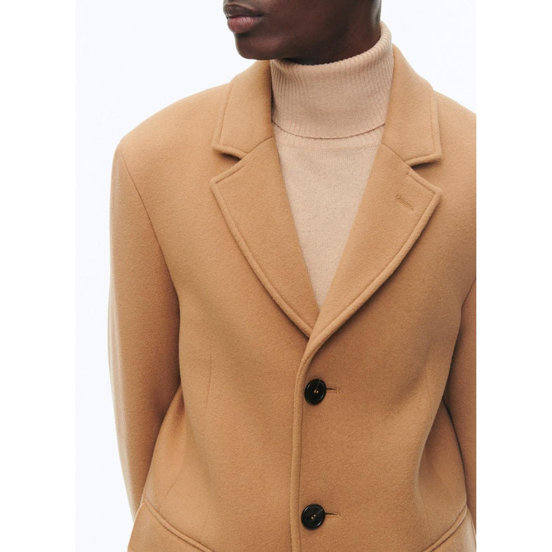 Manteau Ajusté En Drap De Laine - Brun