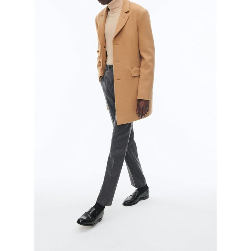 Manteau Ajusté En Drap De Laine - Brun