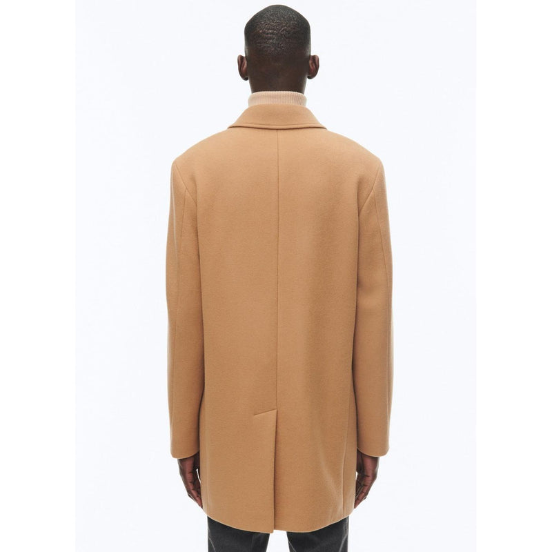 Manteau Ajusté En Drap De Laine - Brun