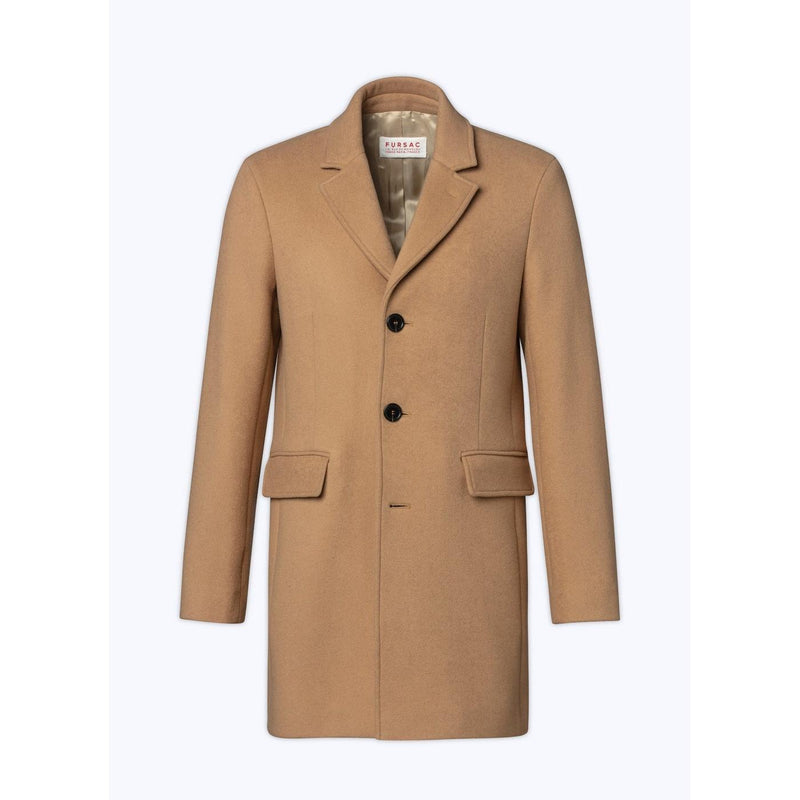 Manteau Ajusté En Drap De Laine - Brun