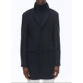 Cappotto aderente in panno di lana - Blu