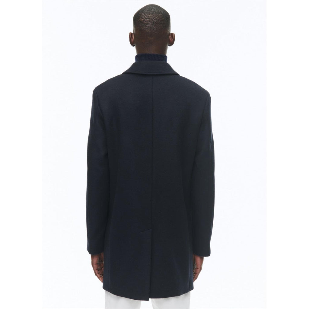 Cappotto aderente in panno di lana - Blu