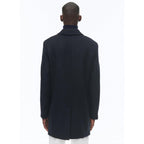Cappotto aderente in panno di lana - Blu