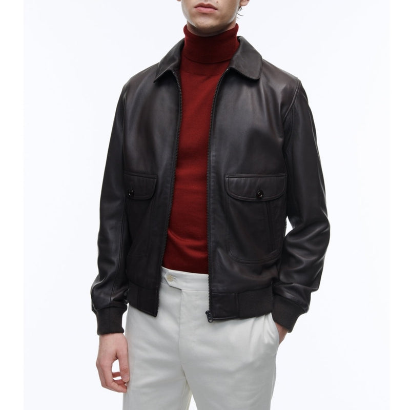 Fursac - Brown Lamb Leather Jacket