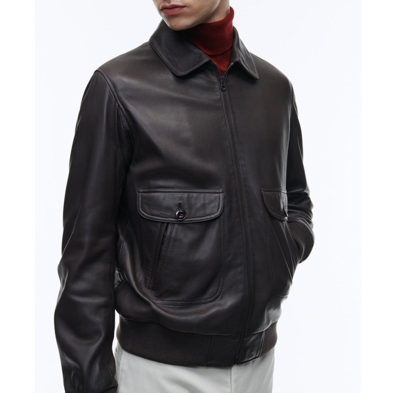 Fursac - Brown Lamb Leather Jacket