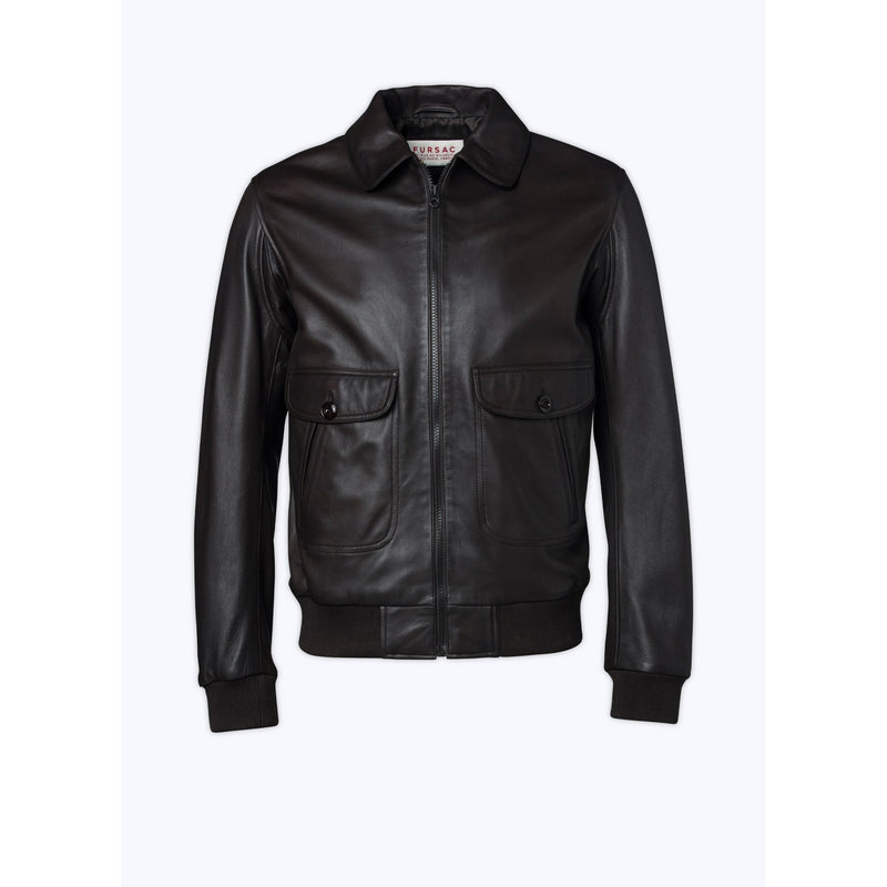 Fursac - Brown Lamb Leather Jacket