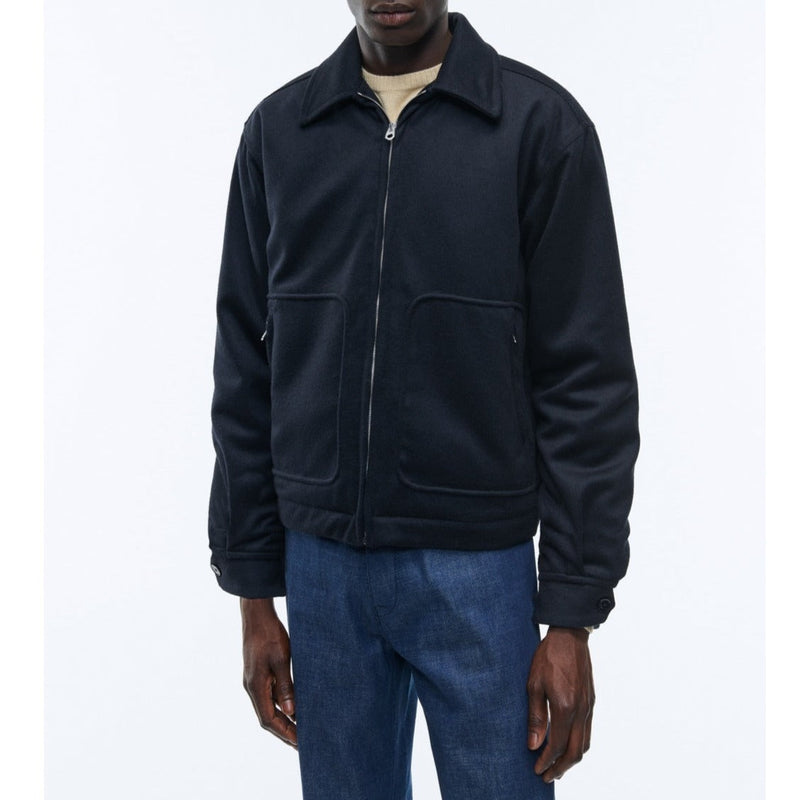 Fursac - Blouson En Drap De Laine Mélangée - Petrole - Homme