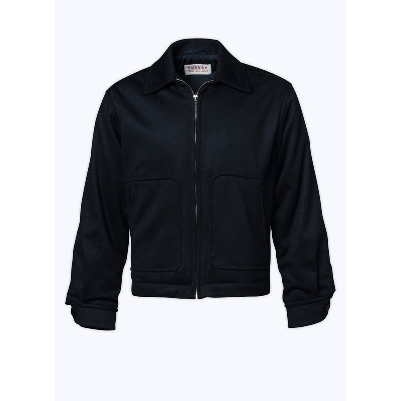 Fursac - Blouson En Drap De Laine Mélangée - Petrole - Homme