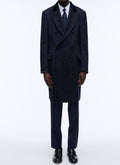 Manteau Croisé En Laine - Marine
