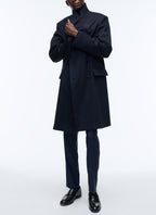 Manteau Croisé En Laine - Marine