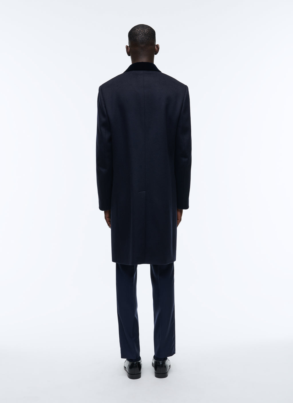 Manteau Croisé En Laine - Marine