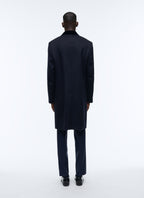Manteau Croisé En Laine - Marine
