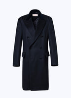 Manteau Croisé En Laine - Marine