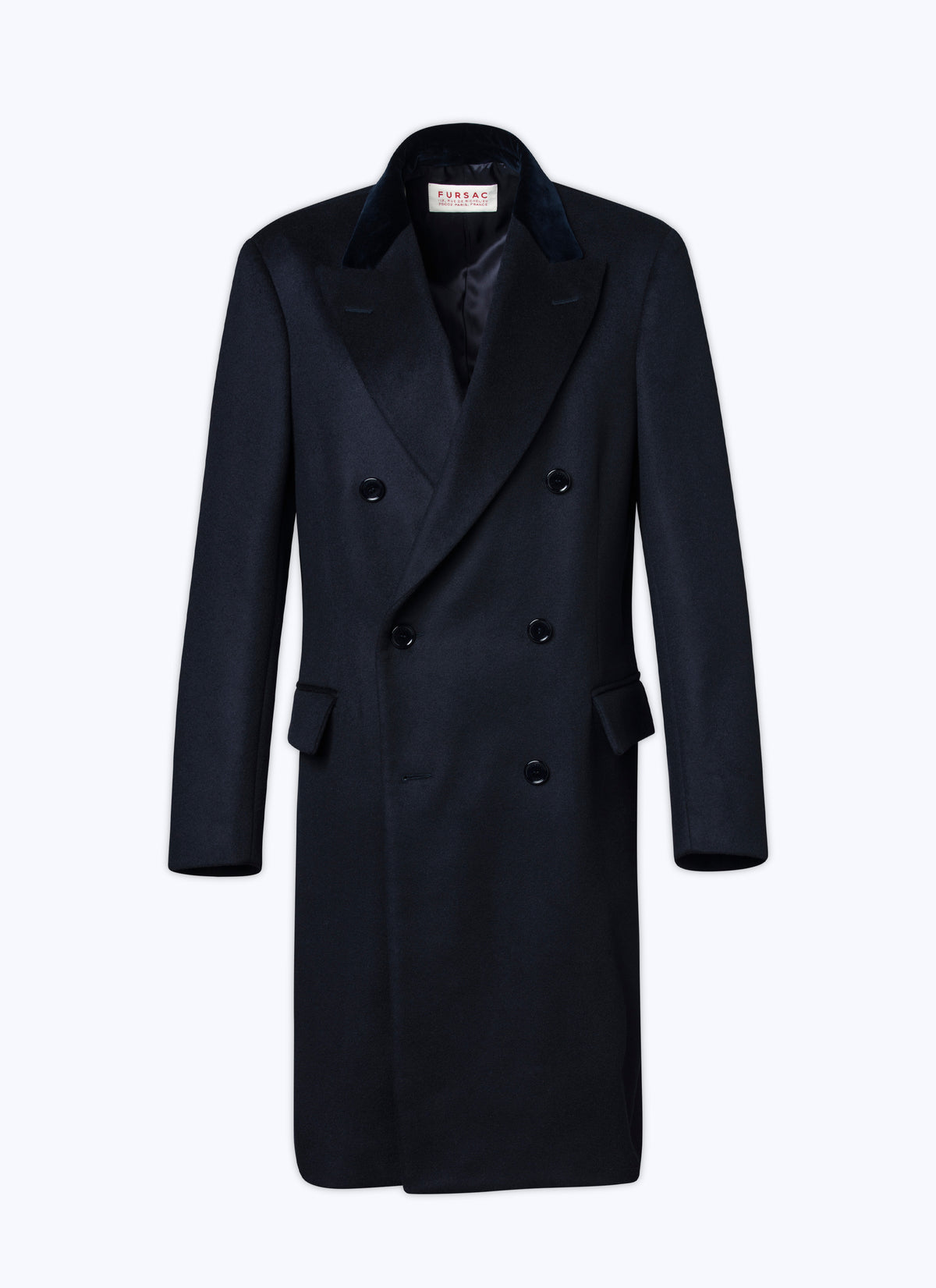 Manteau Croisé En Laine - Marine