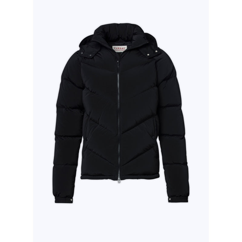 Fursac - Black Water Repellent Canvas Down Jacket - Black