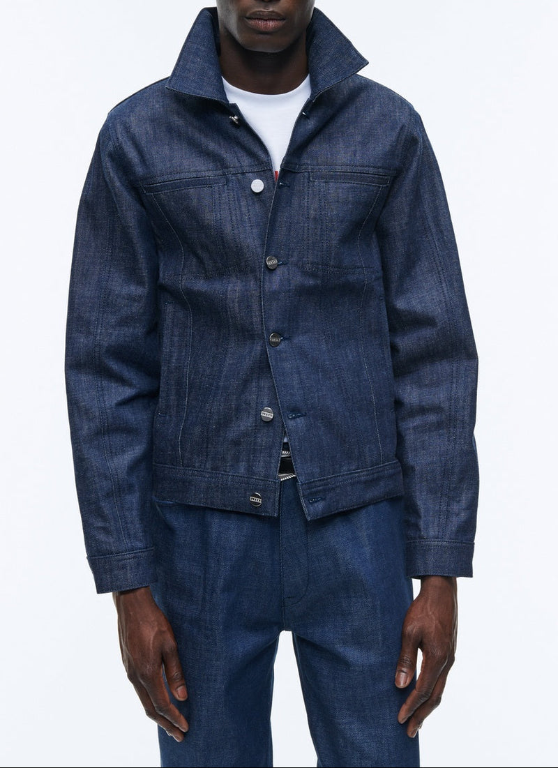 Blouson En Toile De Coton Denim - Bleu