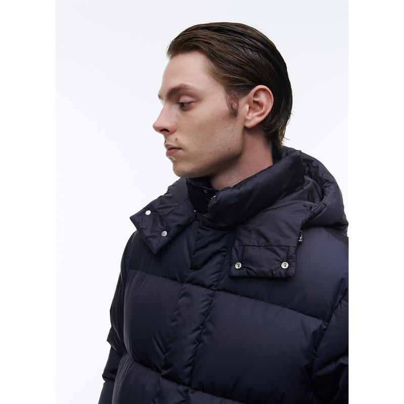 Fursac - Blue Water Repellent Canvas Down Jacket - Navy Blue